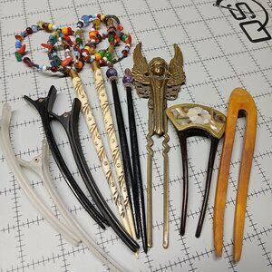 Assorted Hair Do-dads for putting up long hair